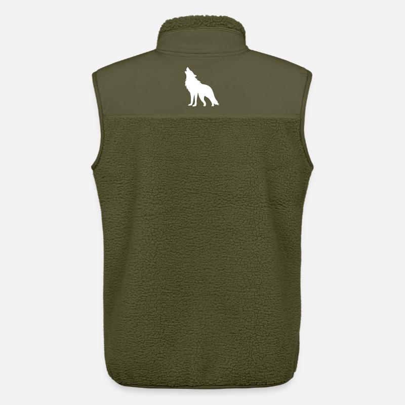 Wolf Silhouette - Unisex Sherpaweste von Stanley/Stella - Khaki