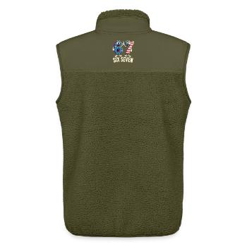 US Flag 67 Memes Six Seven - Unisex Sherpaweste von Stanley/Stella - Khaki - Hinten - AI Model Male 178 light (178cm)