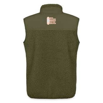 Contrairement aux politiciens, les infirmières doivent être qualifiées - Veste sans manches sherpa unisexe Stanley/Stella - kaki - Dos - AI Model Male 178 light (178cm)