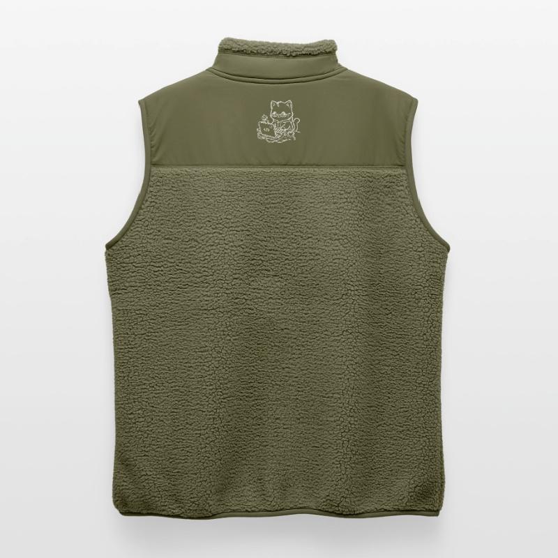 Coder Kawaii Cat Programmer Unisex Sherpa Gilet by Stanley/Stella