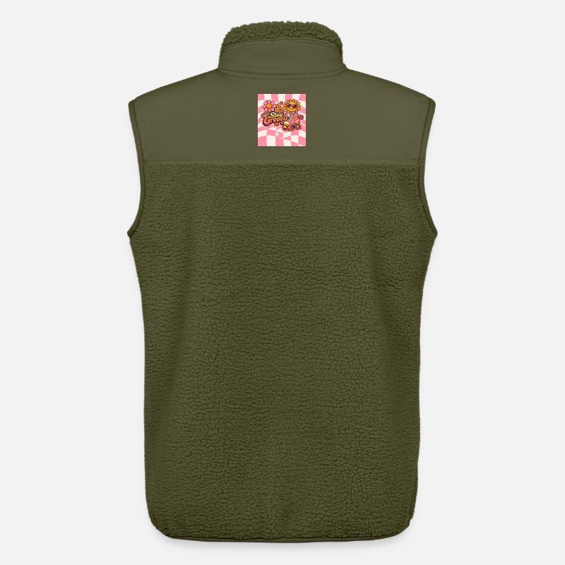 Pinker Retro-Stil - Unisex Sherpaweste von Stanley/Stella - Khaki