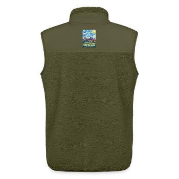 Winston-Salem, North Carolina  - Unisex Sherpaweste von Stanley/Stella - Khaki - Hinten - AI Model Male 178 light (178cm)
