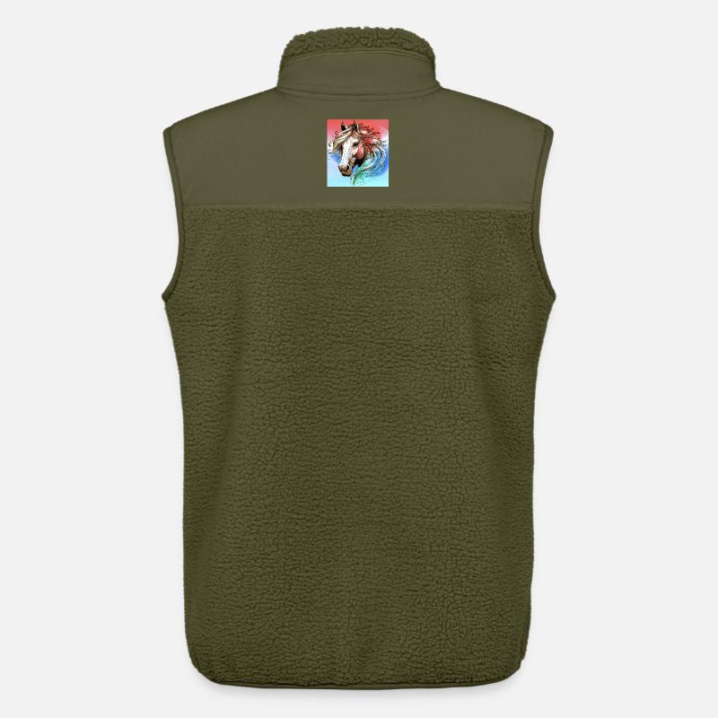Pferd - Unisex Sherpaweste von Stanley/Stella - Khaki