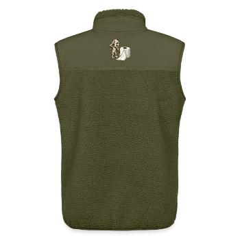 Mummy and Toilet Paper Cartoon - Unisex Sherpa Gilet by Stanley/Stella - khaki - Back - AI Model Male 178 light (178cm)