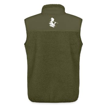 Flûtiste dessinateur - Veste sans manches sherpa unisexe Stanley/Stella - kaki - Dos - AI Model Male 178 light (178cm)
