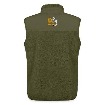 Social Media Seriously Harms Mental Health Lama - Unisex Sherpaweste von Stanley/Stella - Khaki - Hinten - AI Model Male 178 light (178cm)