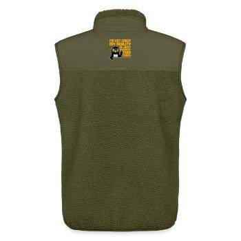 I'm not crazy my reality is different Pinguin Logo - Unisex Sherpaweste von Stanley/Stella - Khaki - Hinten - AI Model Male 178 light (178cm)