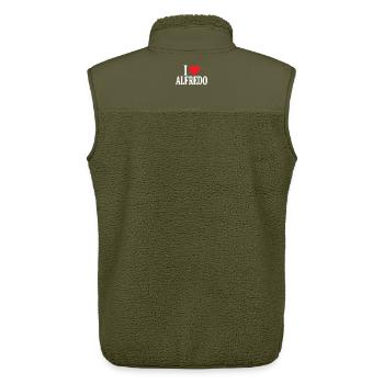 t-shirt I love Alfredo t-shirt gift idea - Unisex Sherpa Gilet by Stanley/Stella - khaki - Back - AI Model Male 178 light (178cm)