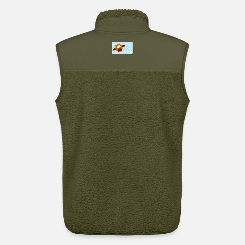Lustige Eule mit Sternchen blau | personalisierbar - Unisex Sherpaweste von Stanley/Stella - Khaki