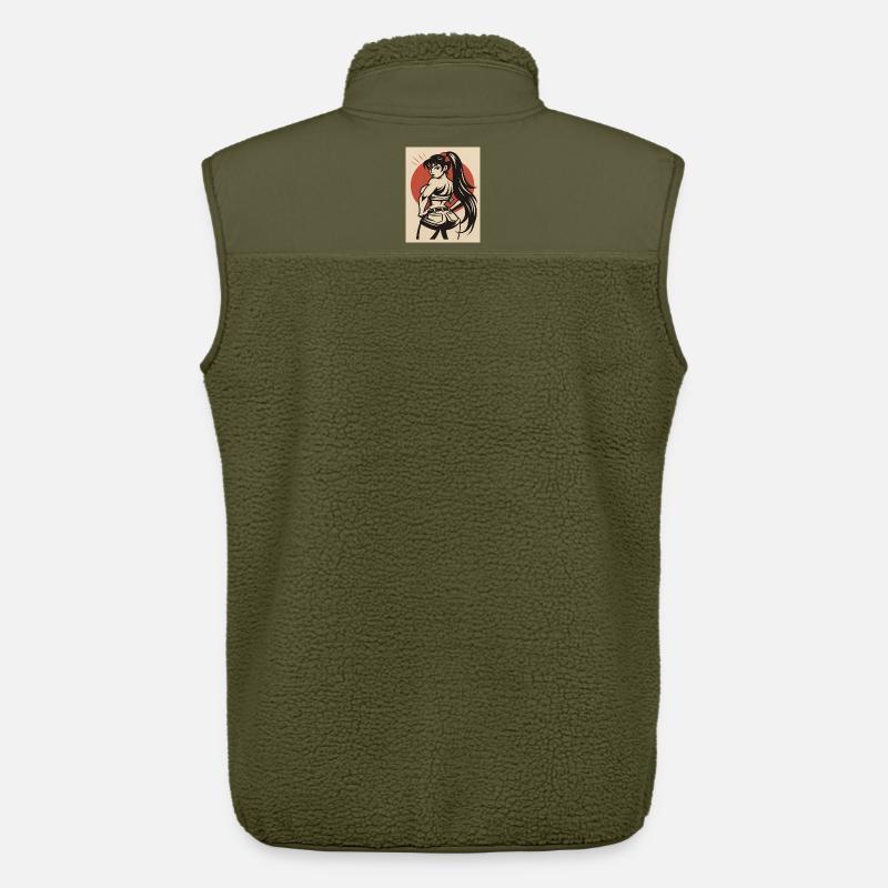 Pinup Cartoon einer Kämpferin - Unisex Sherpaweste von Stanley/Stella - Khaki