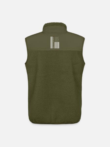 Est. MDCCLXXVI USA Flag - Unisex Sherpa Gilet by Stanley/Stella - khaki