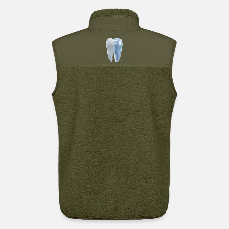 gesunder-kaputter-zahn-vorher-nachher-3d - Unisex Sherpaweste von Stanley/Stella - Khaki