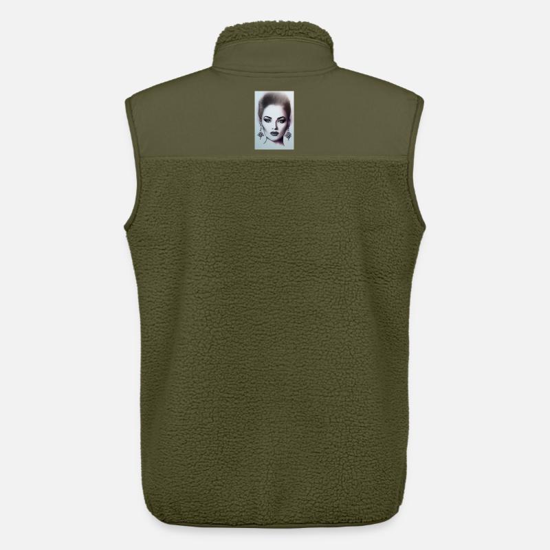 Frau mit Schmuck - Unisex Sherpaweste von Stanley/Stella - Khaki