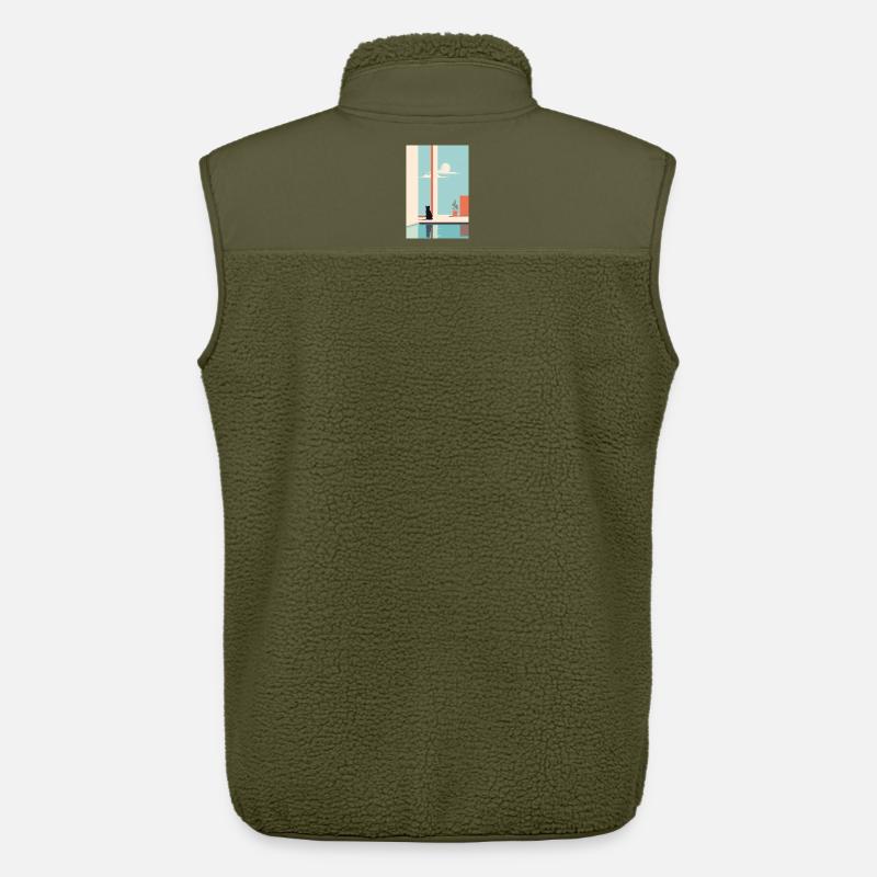 cat by the pool - Unisex Sherpaweste von Stanley/Stella - Khaki
