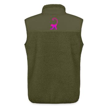 Neon Pink Monkey - Unisex Sherpa Gilet by Stanley/Stella - khaki - Back - AI Model Male 178 light (178cm)