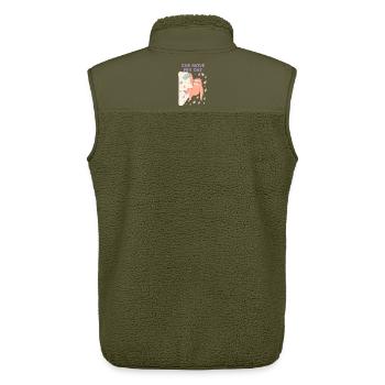 Bloc paresseux : Conception d’un mouvement par jour - Veste sans manches sherpa unisexe Stanley/Stella - kaki - Dos - AI Model Male 178 light (178cm)