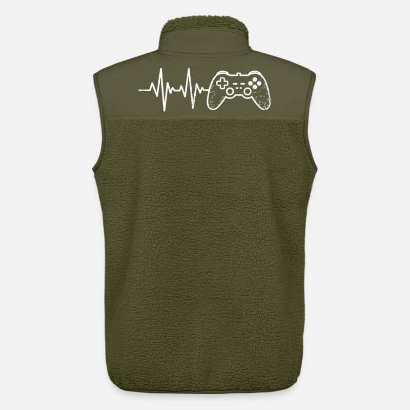 Esquisse de manette Pulse Gaming - Veste sans manches sherpa unisexe Stanley/Stella - kaki
