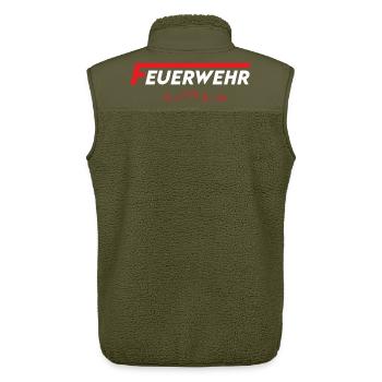 Feuerwehr_logo_rot_w - Unisex Sherpaweste von Stanley/Stella - Khaki - Hinten - AI Model Male 178 light (178cm)
