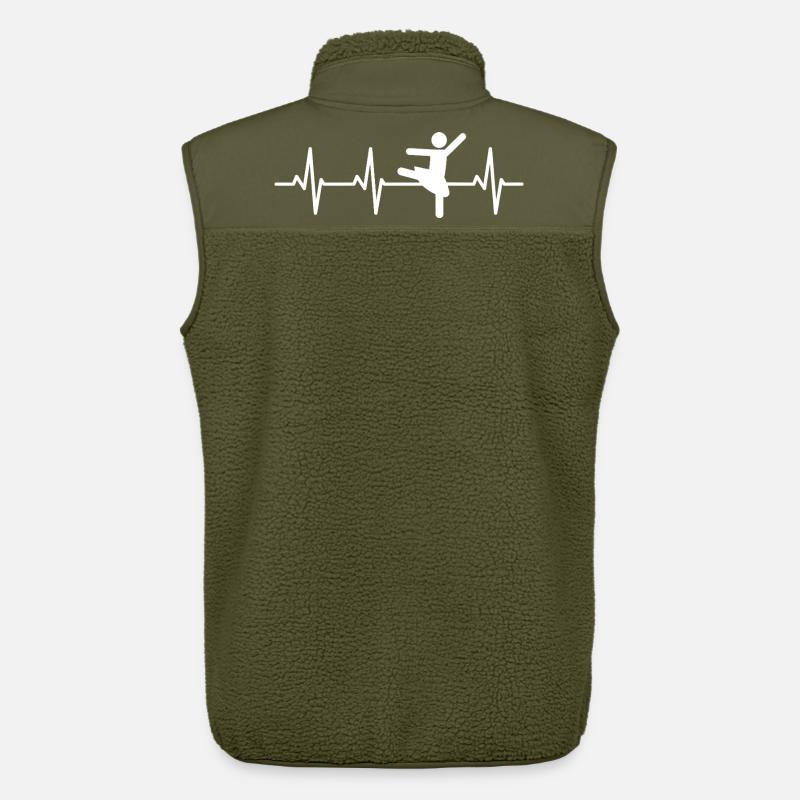 Cardiogramme de danseuse de ballet - Veste sans manches sherpa unisexe Stanley/Stella - kaki