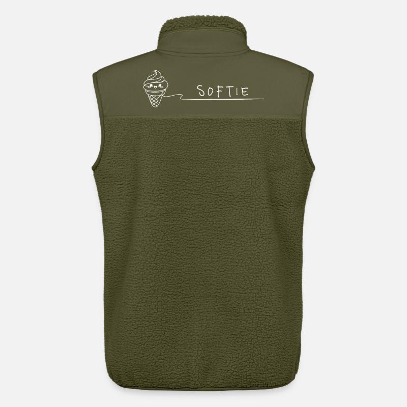 Softie. Softeis Liebe Minimal Oneline - Veste sans manches sherpa unisexe Stanley/Stella - kaki