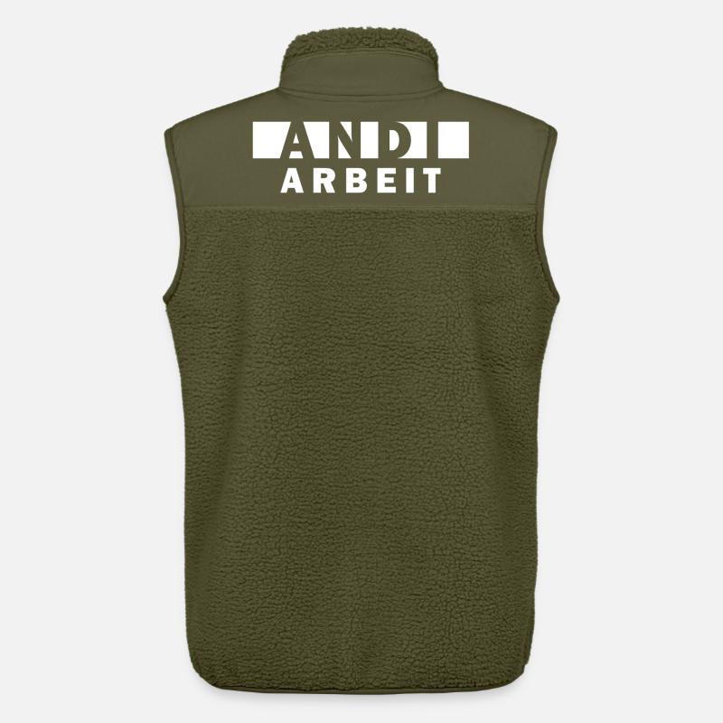 Andi Arbeit – Lustiger Namensspruch Andreas Andrea - Unisex Sherpaweste von Stanley/Stella - Khaki