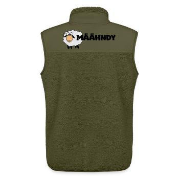 Määhndy - Mandy Namensshirt mit Schafnote - Unisex Sherpaweste von Stanley/Stella - Khaki - Hinten - AI Model Male 178 light (178cm)