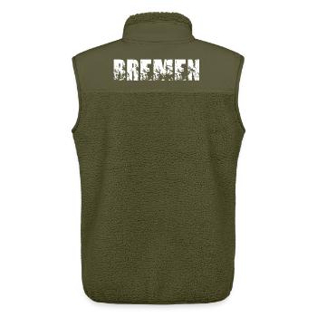 Bremen - Unisex Sherpaweste von Stanley/Stella - Khaki - Hinten - AI Model Male 178 light (178cm)