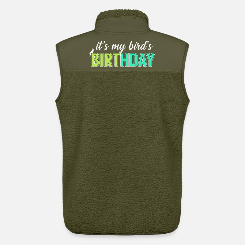 C’est l’anniversaire de mon oiseau - Veste sans manches sherpa unisexe Stanley/Stella - kaki