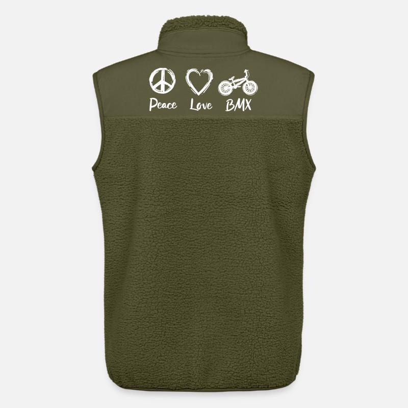 Peace Love BMX - Unisex Sherpaweste von Stanley/Stella - Khaki