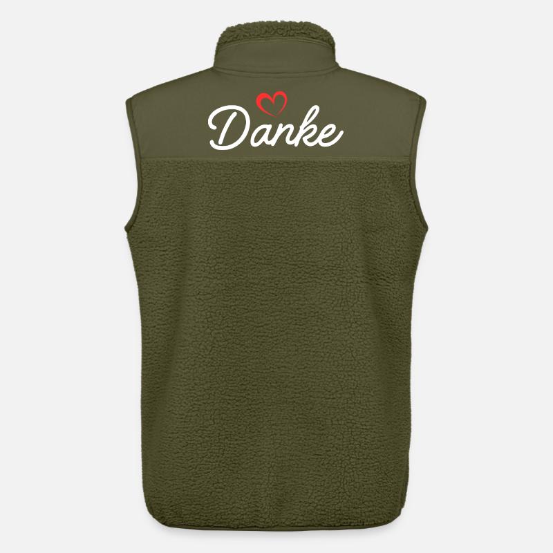 Danke Herz Script - Unisex Sherpaweste von Stanley/Stella - Khaki