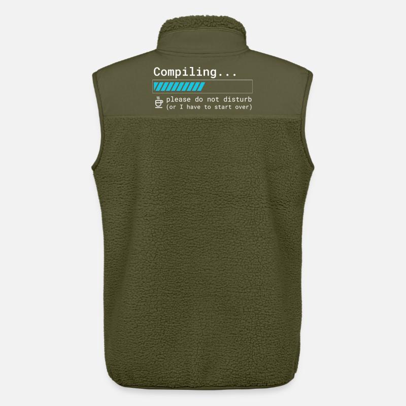 Lustiges Programmierer T-Shirt - Compiling Please  - Unisex Sherpaweste von Stanley/Stella - Khaki