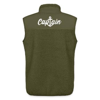 CAPTAIN KAPITÄN - Unisex Sherpa Gilet by Stanley/Stella - khaki - Back - AI Model Male 178 light (178cm)