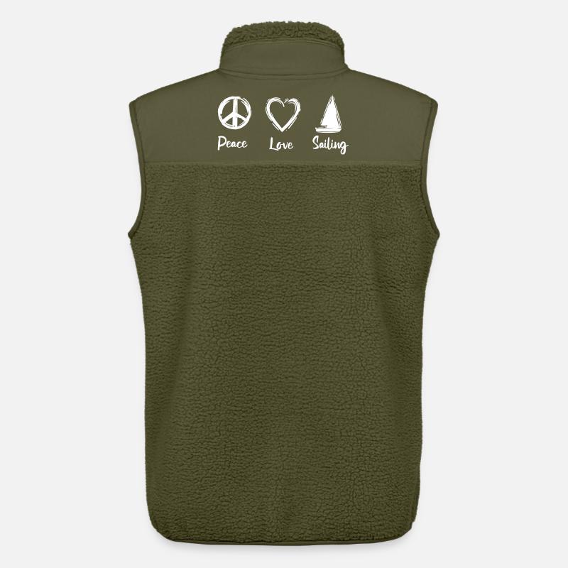 Peace Love Sailing - Unisex Sherpaweste von Stanley/Stella - Khaki