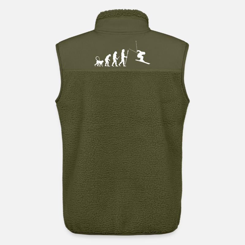 Skifahren Evolution - Unisex Sherpaweste von Stanley/Stella - Khaki