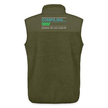 Funny Programmer T-Shirt - Compiling Please - Unisex Sherpa Gilet by Stanley/Stella - khaki - Back - AI Model Male 178 light (178cm)