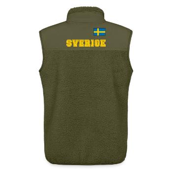 SCHWEDEN - SVERIGE Trikot Look - Flagge auf Brust - Unisex Sherpaweste von Stanley/Stella - Khaki - Hinten - AI Model Male 178 light (178cm)
