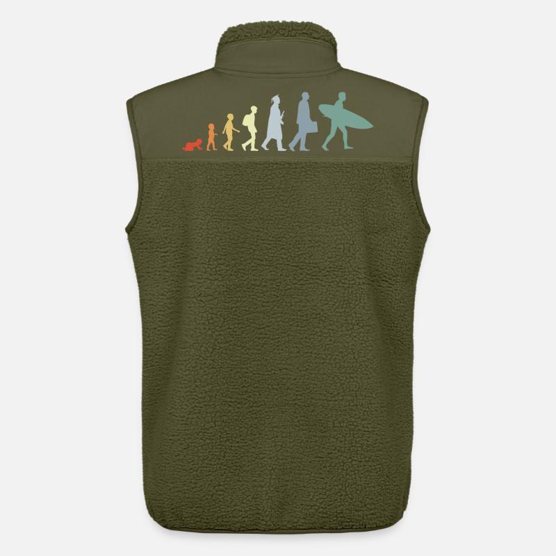 Évolution de l’enfant au surfeur - Veste sans manches sherpa unisexe Stanley/Stella - kaki