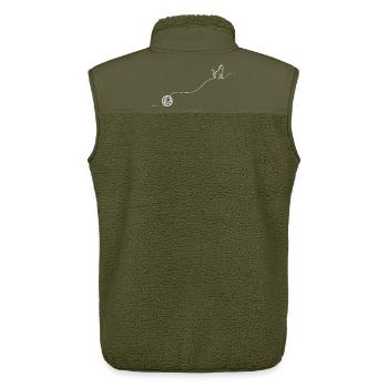 Boule de fil en laine à tricot en laine de chat en ligne - Veste sans manches sherpa unisexe Stanley/Stella - kaki - Dos - AI Model Male 178 light (178cm)
