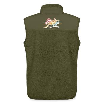 Skater - Unisex Sherpaweste von Stanley/Stella - Khaki - Hinten - AI Model Male 178 light (178cm)