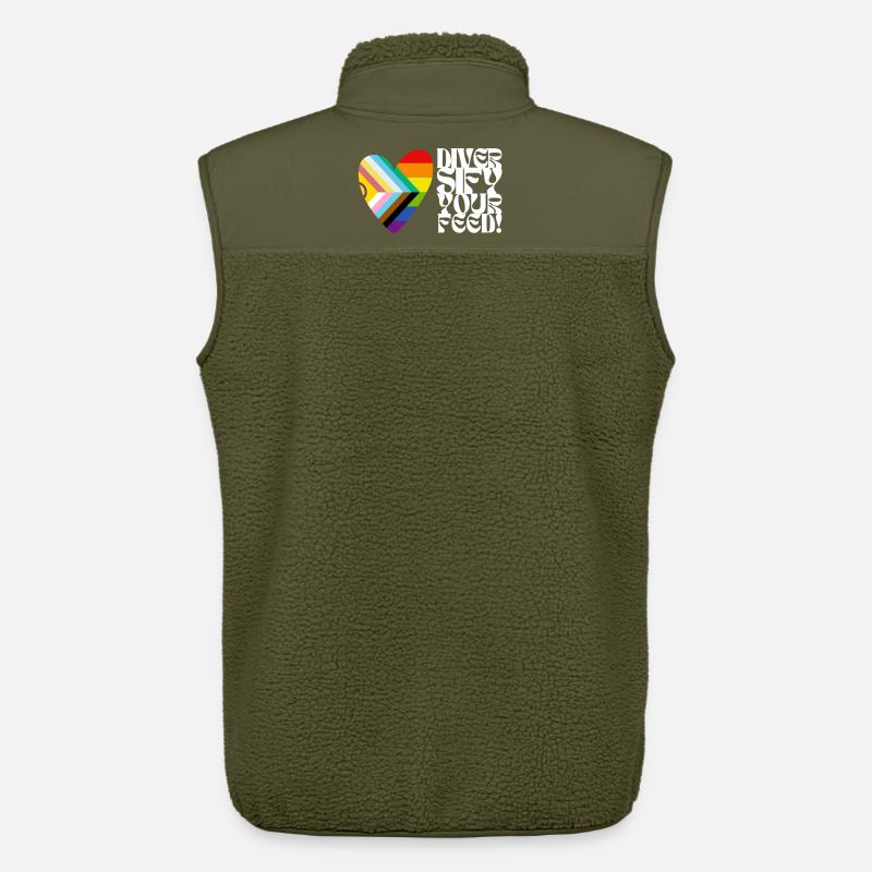 🌈♿ Diversify Your Feed–Progress Pride&Disability - Unisex Sherpaweste von Stanley/Stella - Khaki