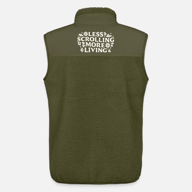 Stop scrolling doomscrolling offline quotes - Unisex Sherpa Gilet by Stanley/Stella - khaki