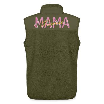 fleurs roses pour maman - Veste sans manches sherpa unisexe Stanley/Stella - kaki - Dos - AI Model Male 178 light (178cm)