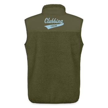 Clubbing Crew (Party / Feiern / Tanzen / Skyblue) - Unisex Sherpaweste von Stanley/Stella - Khaki - Hinten - AI Model Male 178 light (178cm)