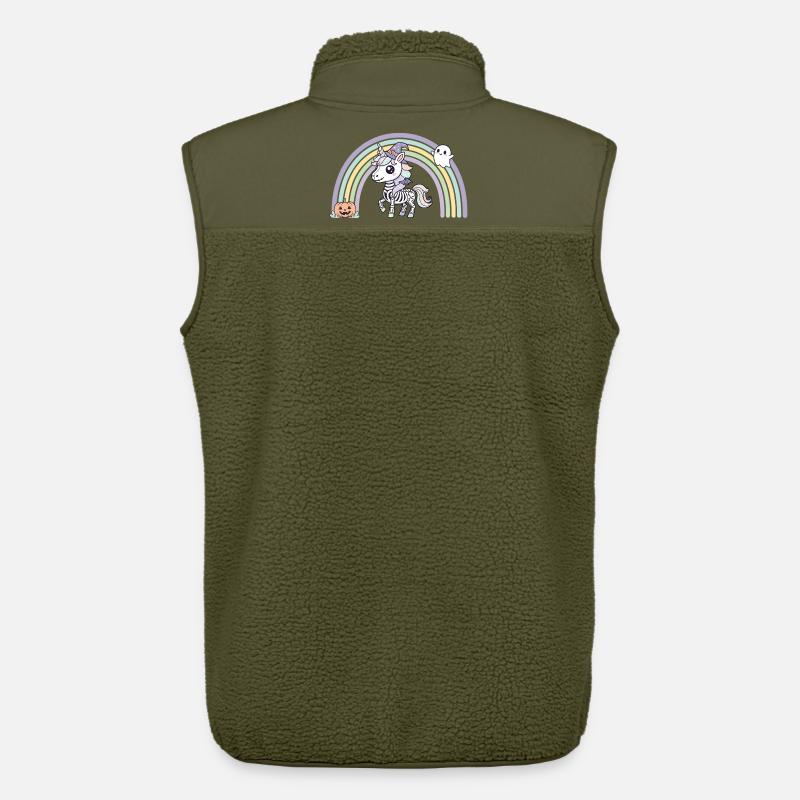 BOHO Skelett‑Einhorn mit Regenbogen – Halloween  - Unisex Sherpaweste von Stanley/Stella - Khaki