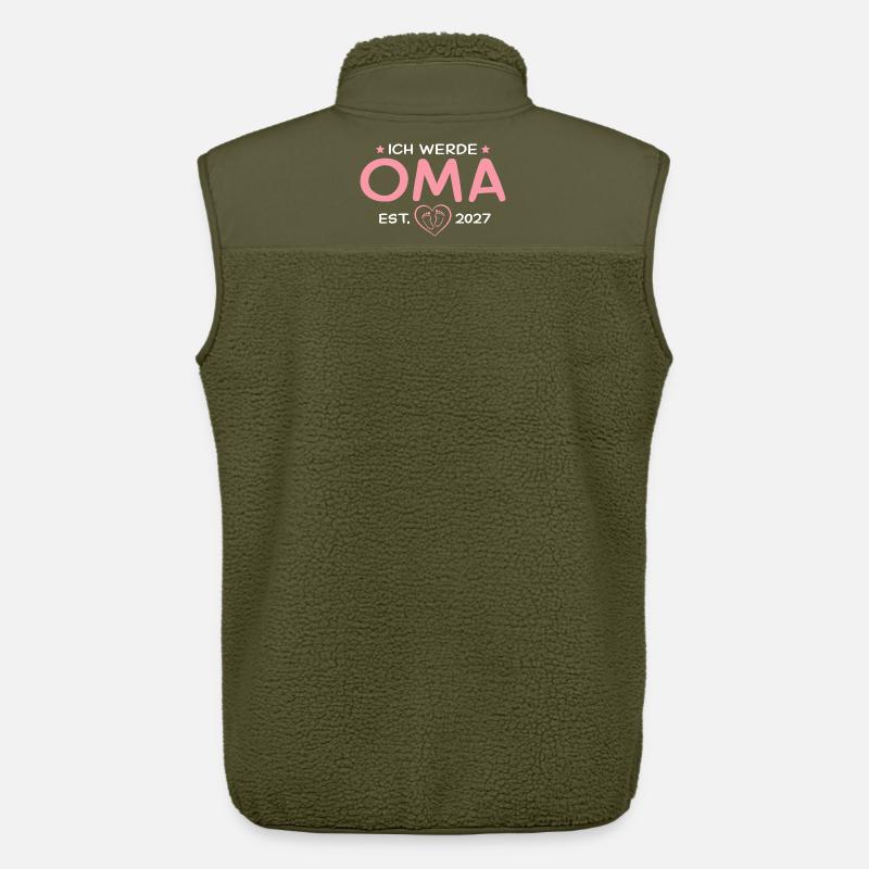 Ich werde Oma 2027 – Stolze Großmutter - Unisex Sherpaweste von Stanley/Stella - Khaki
