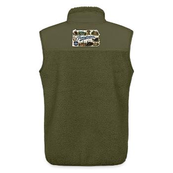 Pennsylvania Keystone State Vintage-Aufkleber - Unisex Sherpaweste von Stanley/Stella - Khaki - Hinten - AI Model Male 178 light (178cm)