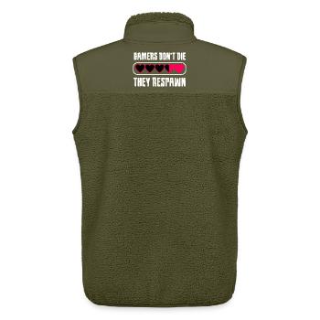 Gamer Heart Message - Unisex Sherpa Gilet by Stanley/Stella - khaki - Back - AI Model Male 178 light (178cm)