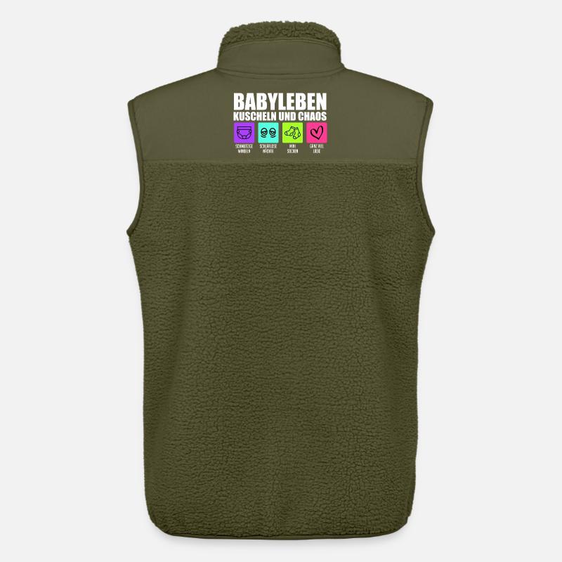 Werdende Mutter BABYLEBEN KUSCHELN UND CHAOS - Unisex Sherpaweste von Stanley/Stella - Khaki
