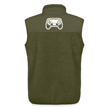 Video Game Controller Drawing - Unisex Sherpa Gilet by Stanley/Stella - khaki - Back - AI Model Male 178 light (178cm)