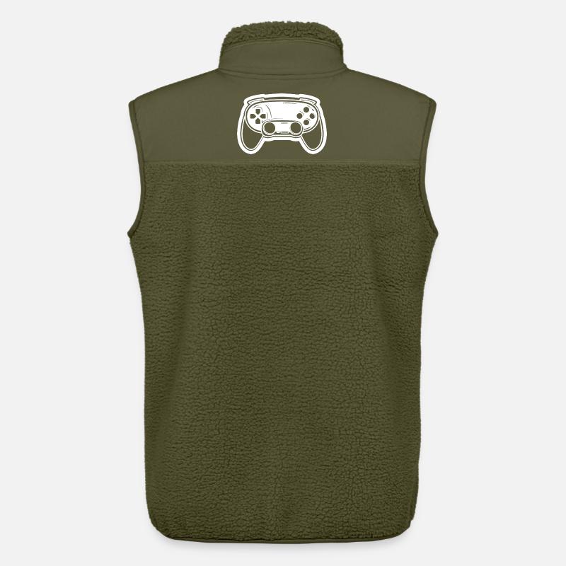 Video Game Controller Drawing - Unisex Sherpa Gilet by Stanley/Stella - khaki